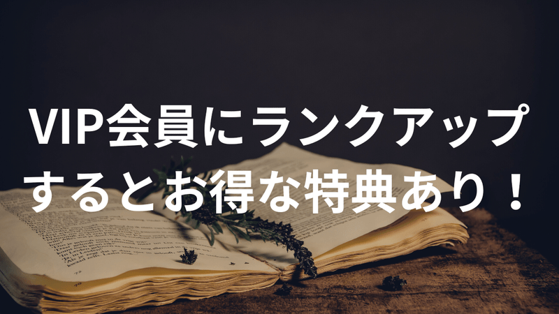 VIP会員にランクアップするとお得な特典あり！