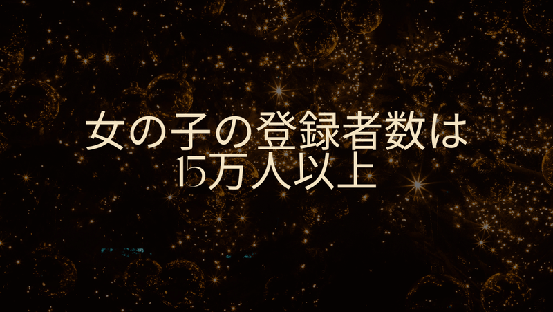 女の子の登録者数は15万人以上