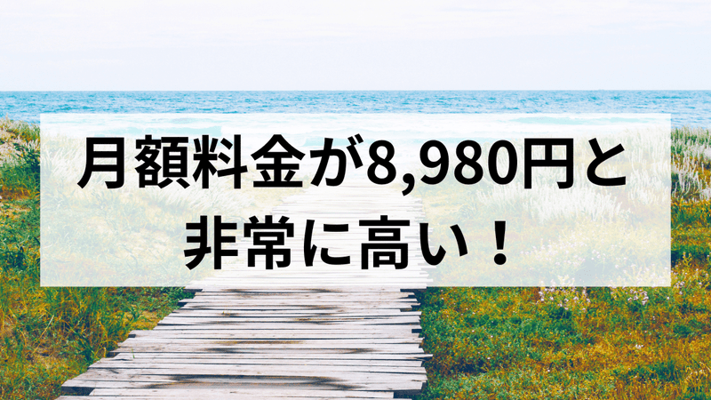 月額料金が8,980円と非常に高い