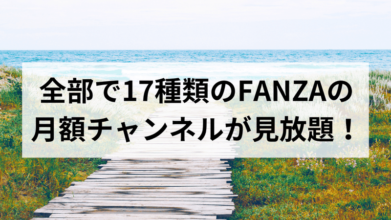 全部で17種類のFANZAの月額チャンネルが見放題！