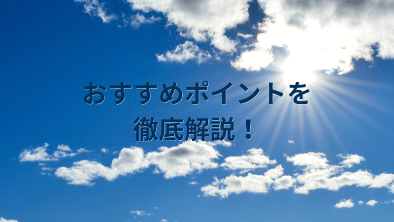 おすすめポイントを徹底解説！