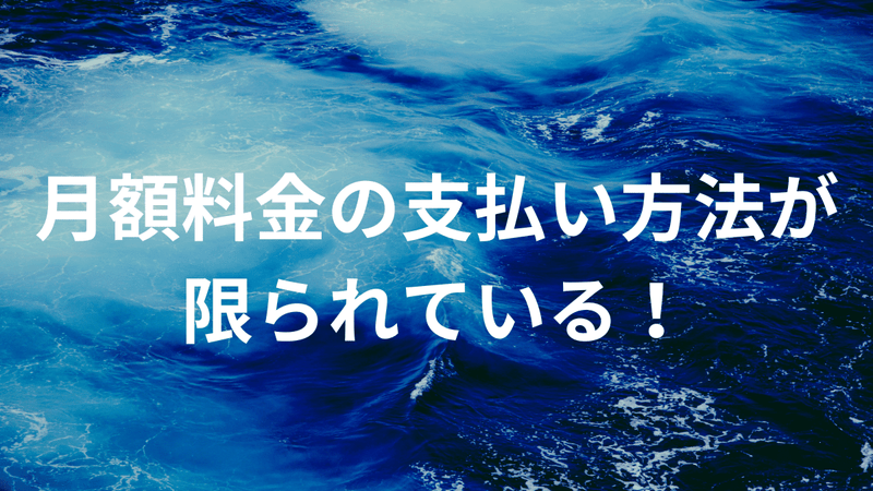 月額料金の支払い方法が限られている