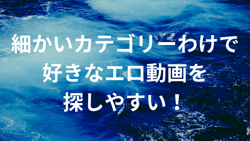 細かいカテゴリーわけで好きなエロ動画を探しやすい！