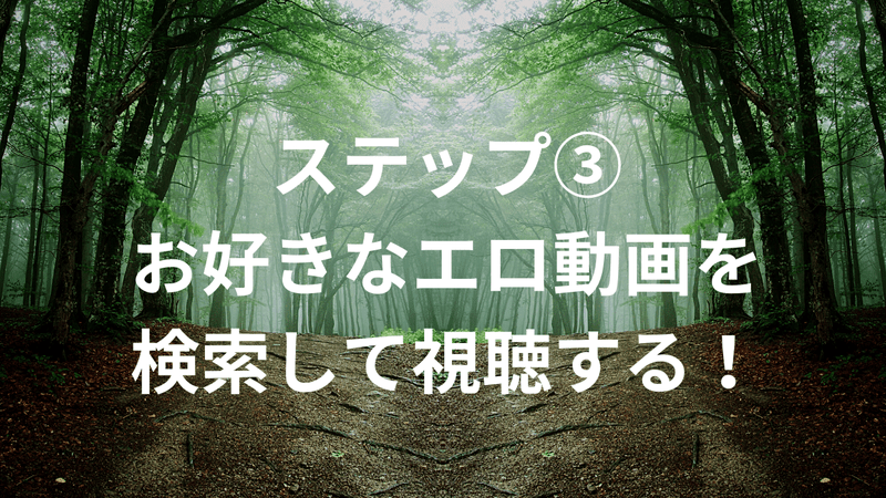 ステップ③：お好きなエロ動画を検索して視聴する！