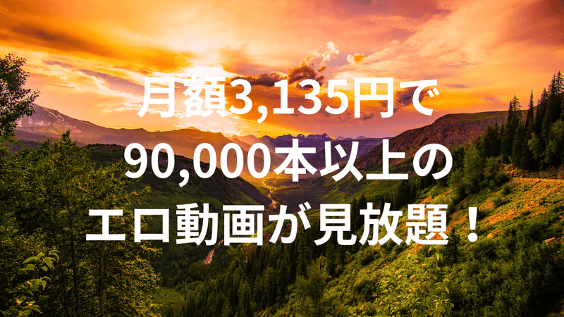 月額3,135円で90,000本以上のエロ動画が見放題！